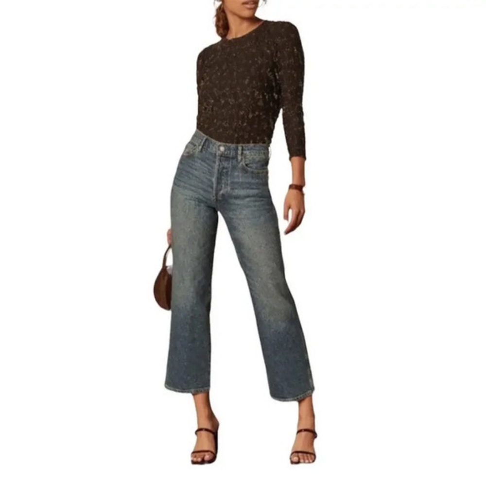 NWT BOYISH The Mikey High-Rise Wide-Leg Jeans Starfight